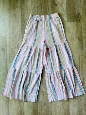 SHOW ME YOUR MUMU Wide Leg Pull-On Cotton Trouser Pants SMALL